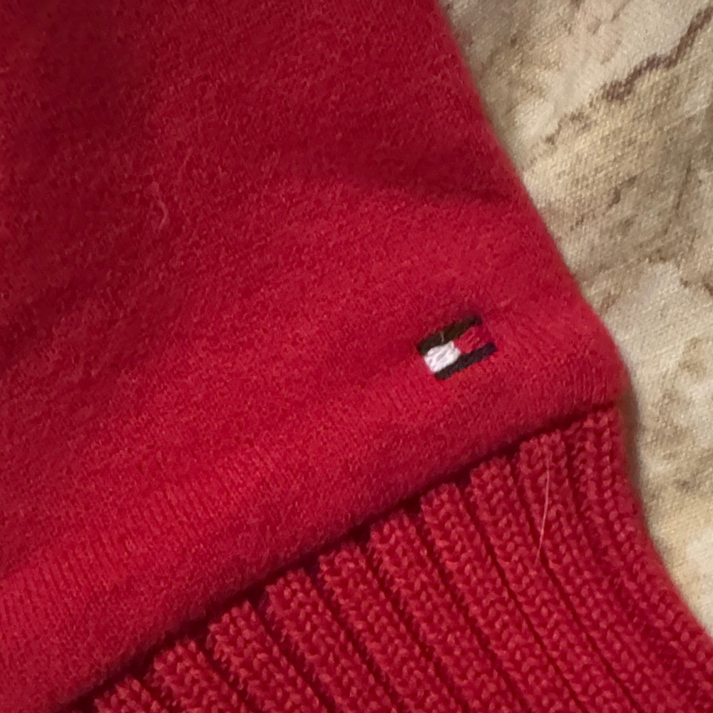 Boys Tommy Hilfiger Red Zip-Up Sweater 8/10 - Picture 4 of 6